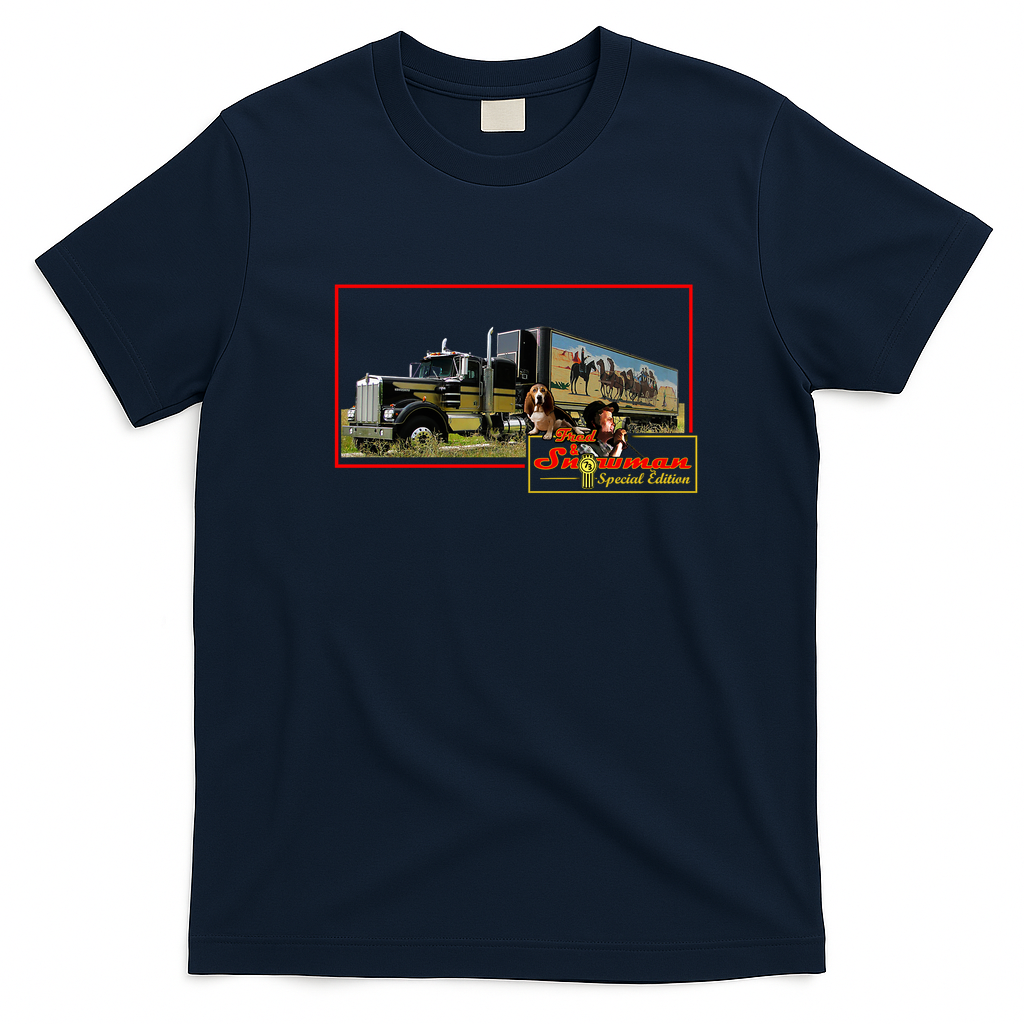 Snowman & Fred Special Edition Retro Graphic Tee - Navy Blue