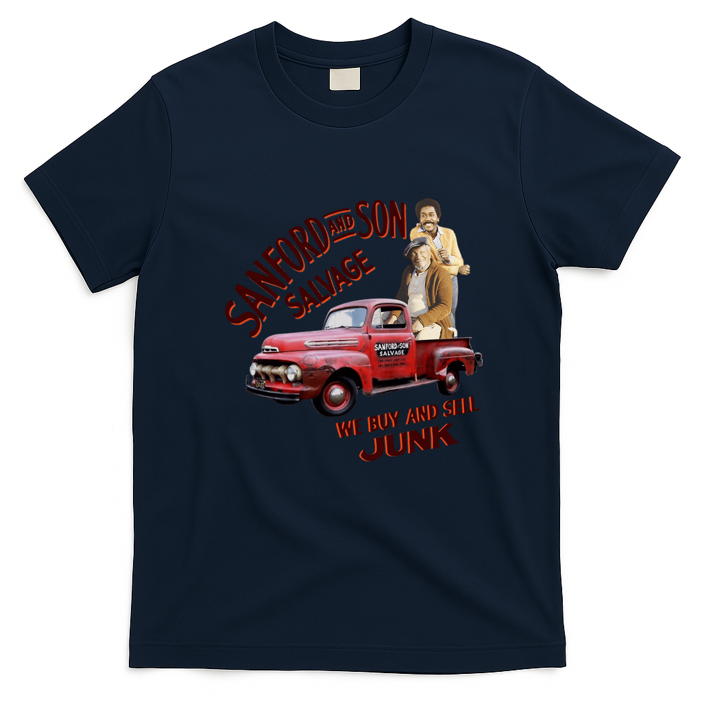 90s Family TV Character Retro T-Shirt - Navy Blue