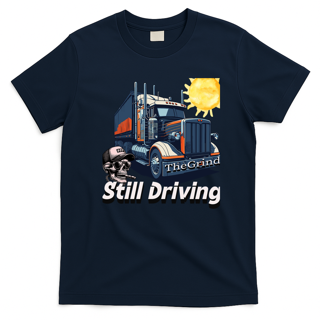 Still Driving Vintage Trucker T-Shirt - Navy Blue