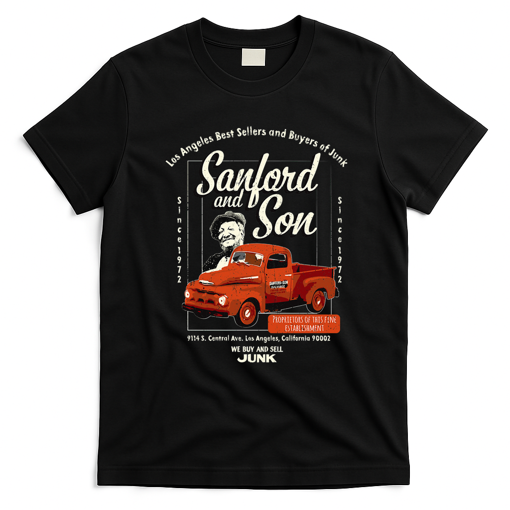 Sanford and Son Junk Truck Retro Tee - Black