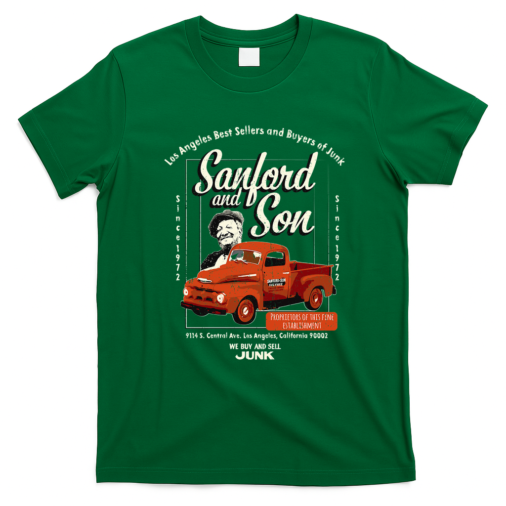 Sanford and Son Junk Truck Retro Tee - Irish Green