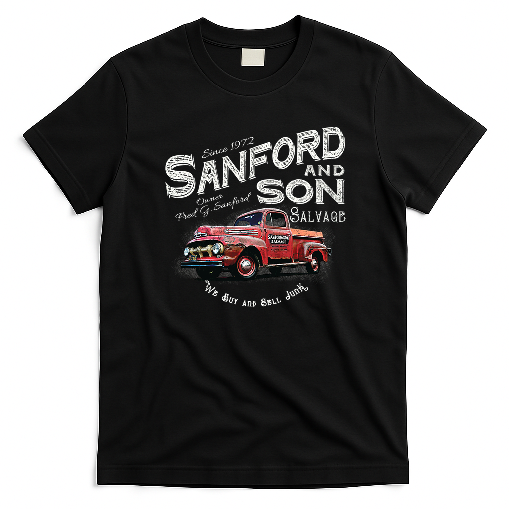 Sanford and Son Beat-Up Red Truck T-Shirt - Black