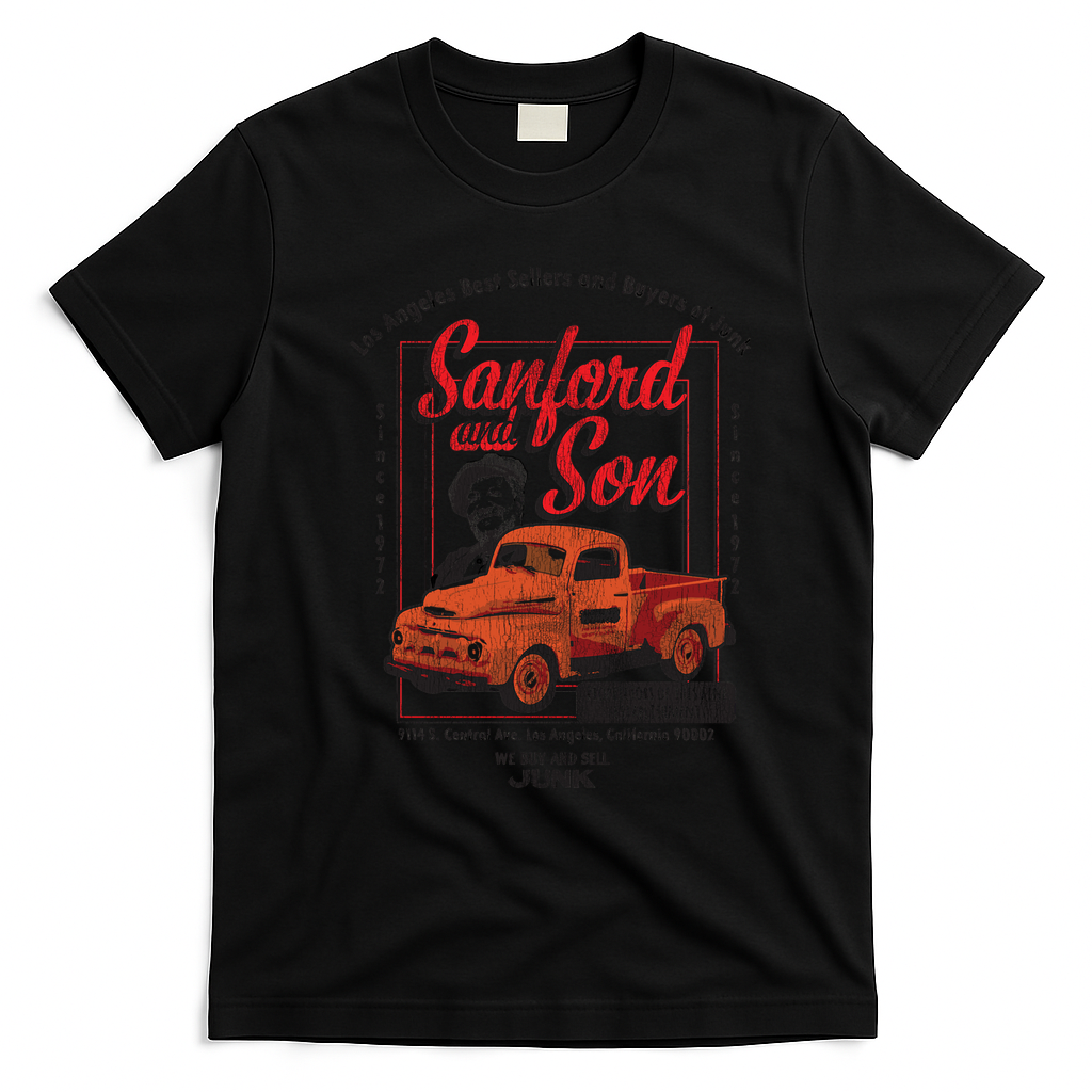 Sanford and Son Junk Truck Vintage T-Shirt - Black