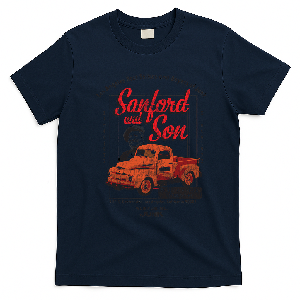 Sanford and Son Junk Truck Vintage T-Shirt - Navy Blue