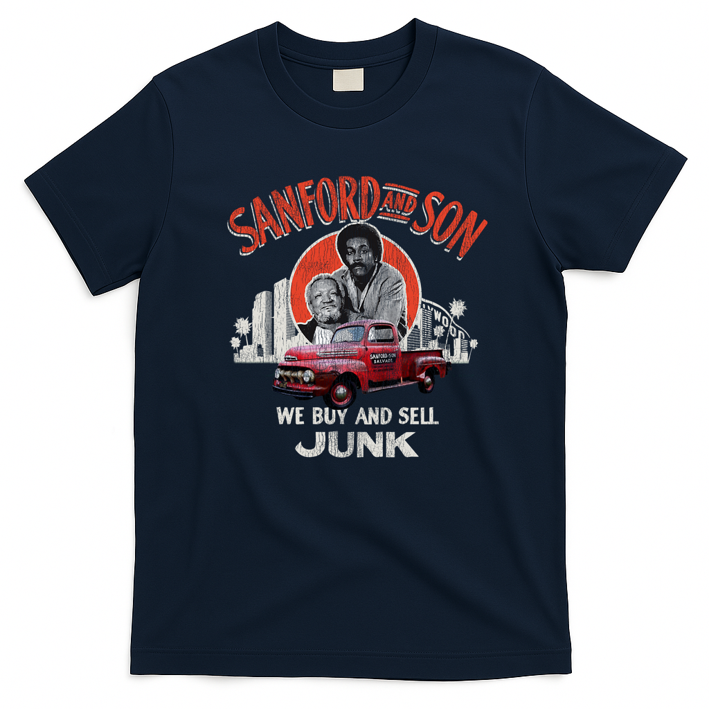 Sanford and Son Father and Son Duo Worn Retro Graphic Tee - Navy Blue