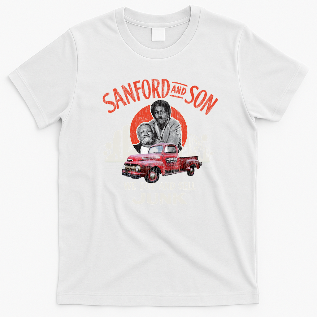 Sanford and Son Father and Son Duo Worn Retro Graphic Tee - White