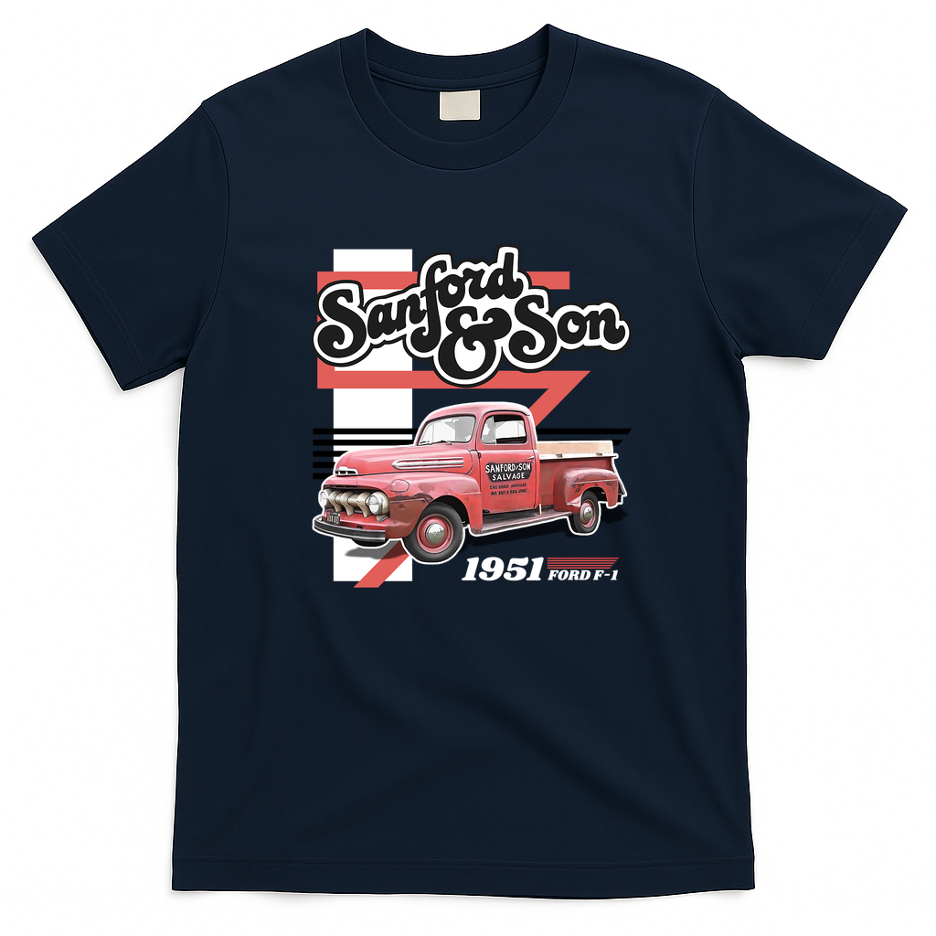 Sanford and Son F-1 Truck Graphic T-Shirt - Navy Blue