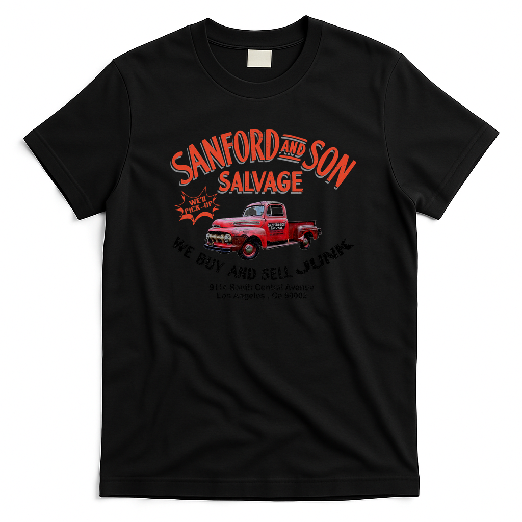 Sanford and Son Salvage Worn Truck Vintage T-Shirt - Black