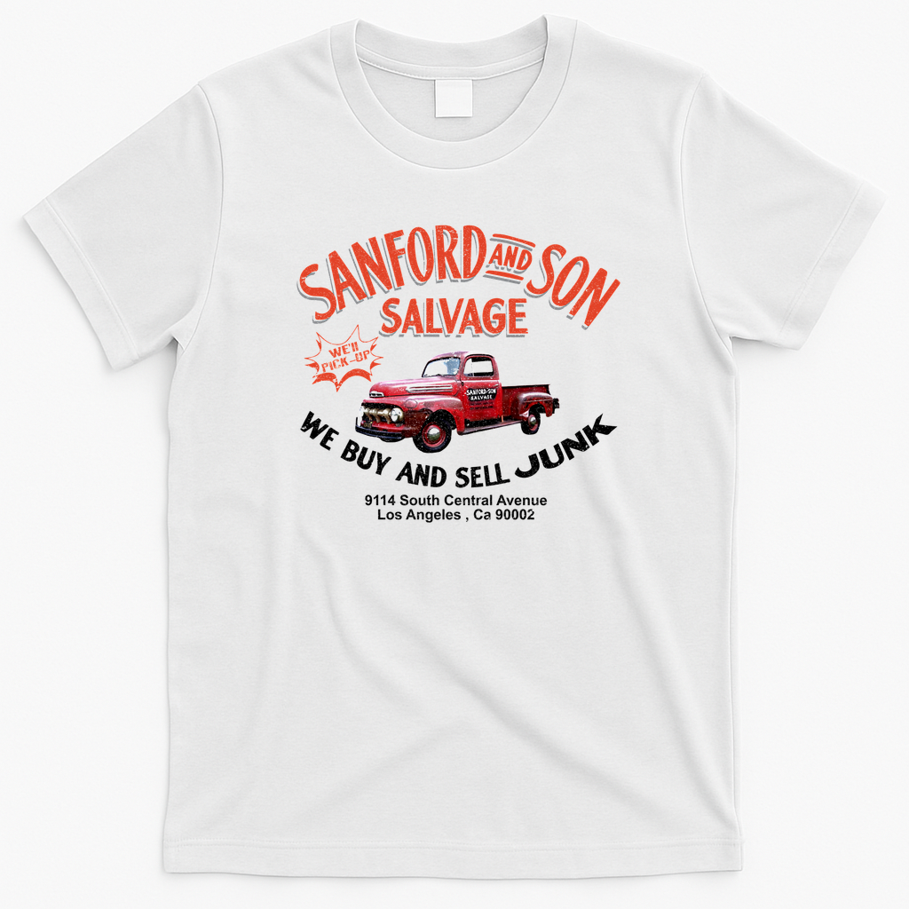 Sanford and Son Salvage Worn Truck Vintage T-Shirt - White