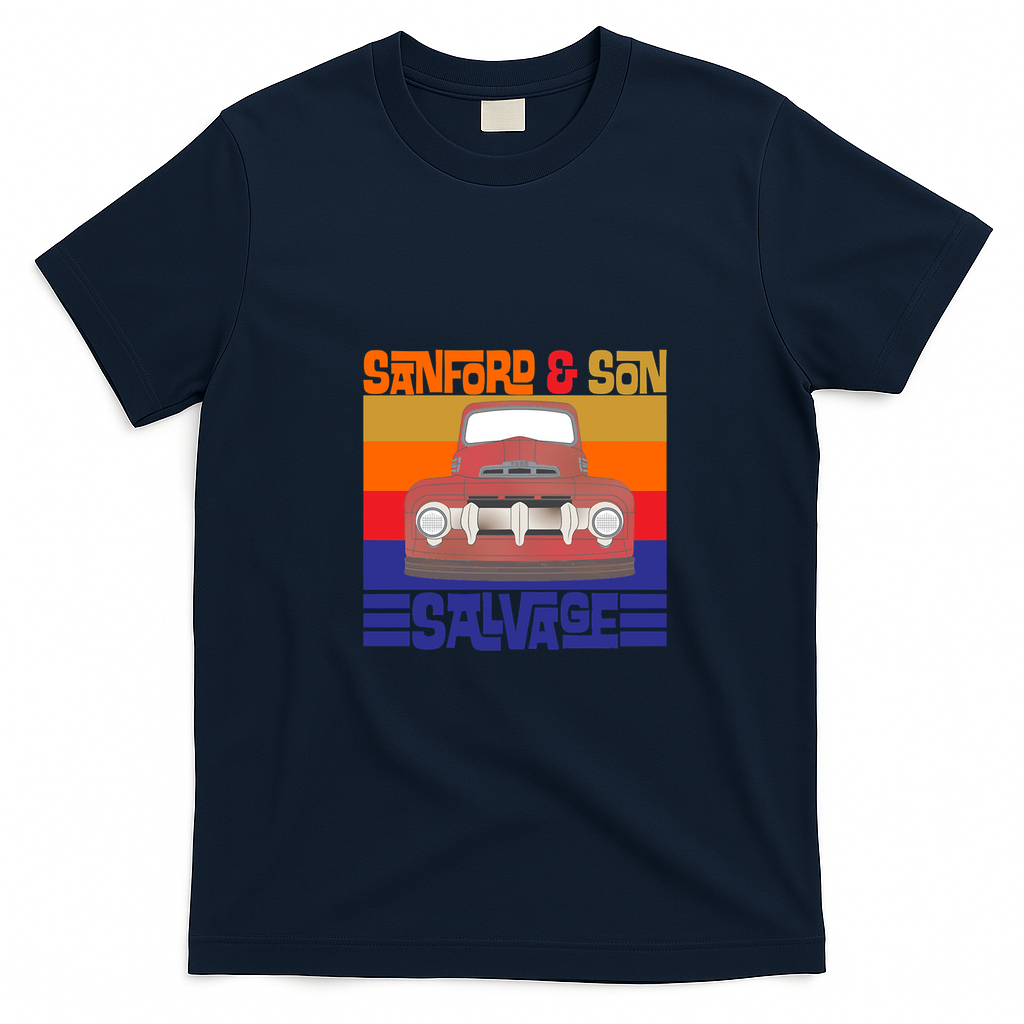 Sanford and Son Salvage Retro Graphic Tee - Navy Blue