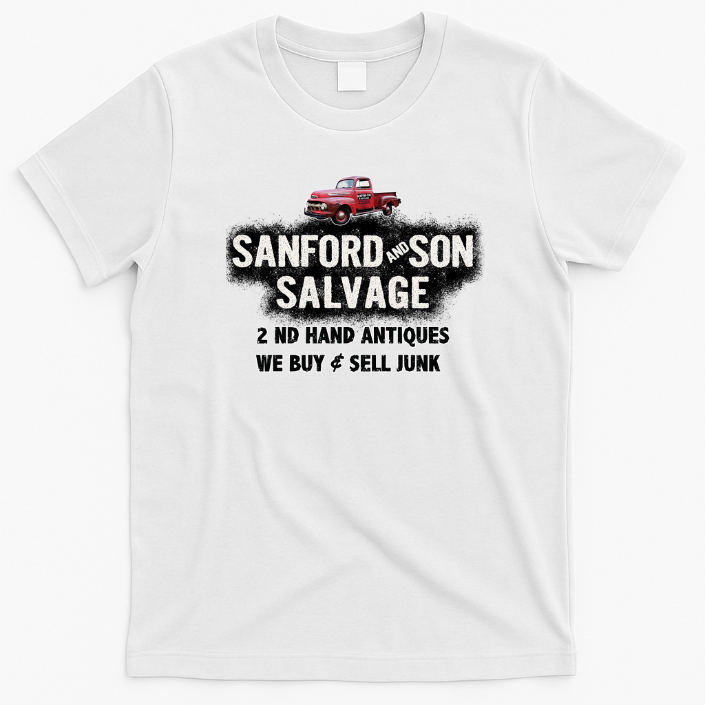 Sanford and Son Salvage Door Panel Sign Vintage T-Shirt - White