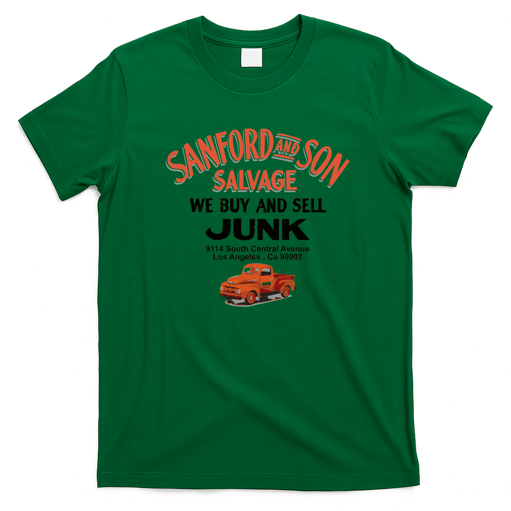Sanford and Son Salvage Sign Vintage T-Shirt - Irish Green