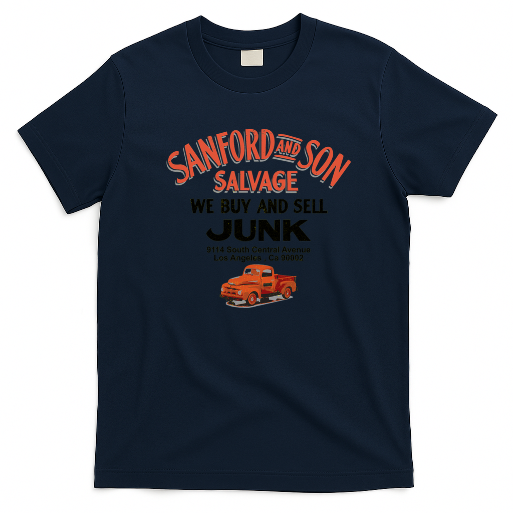 Sanford and Son Salvage Sign Vintage T-Shirt - Navy Blue