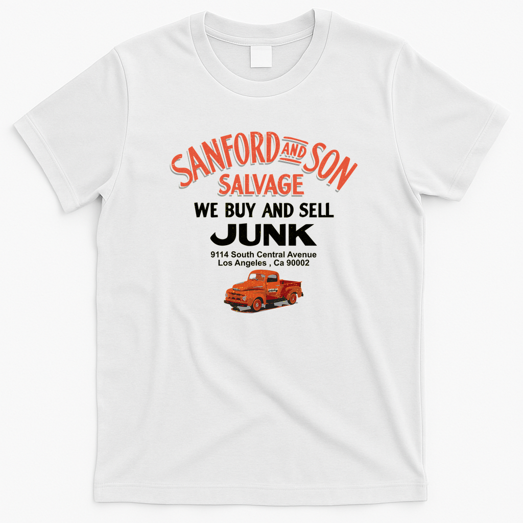 Sanford and Son Salvage Sign Vintage T-Shirt - White