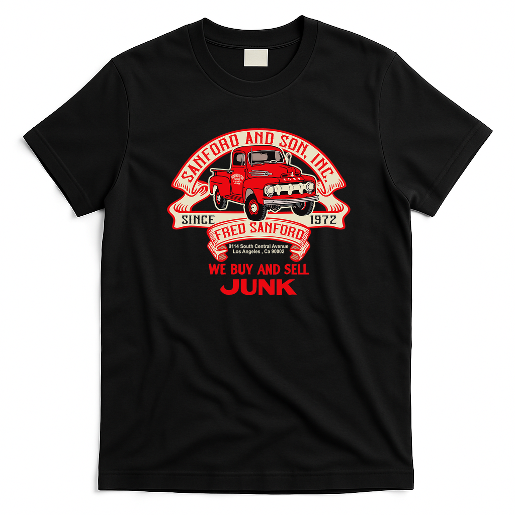 Sanford and Son Truck Ribbon Graphic T-Shirt - Black