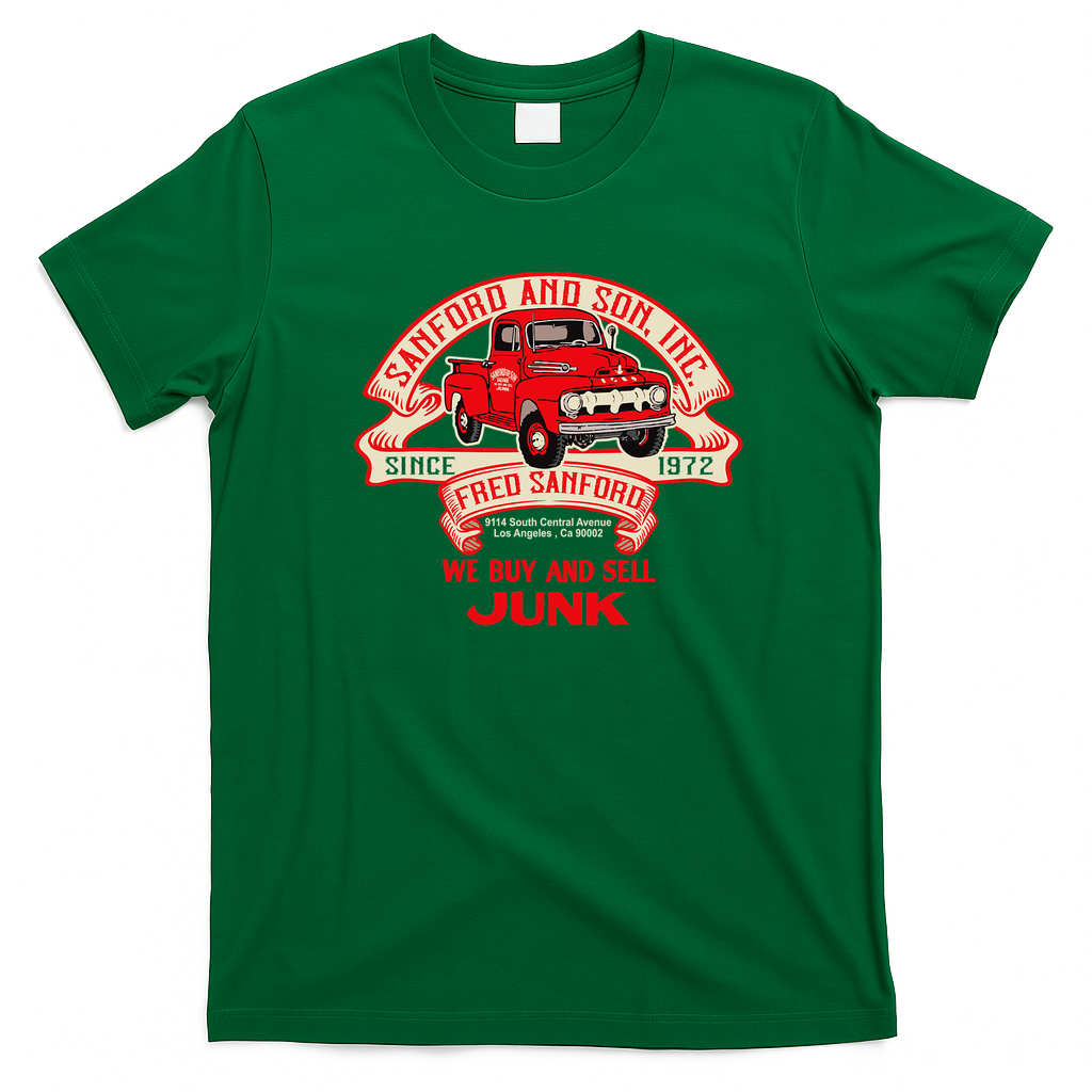 Sanford and Son Truck Ribbon Graphic T-Shirt - Irish Green