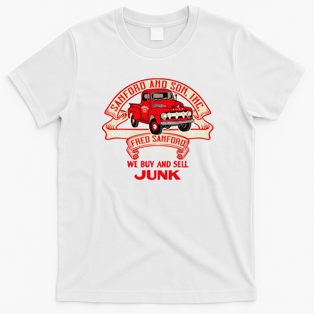 Sanford and Son Truck Ribbon Graphic T-Shirt - White