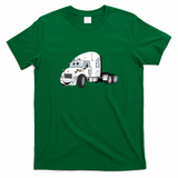 Semi-Truck Cab White Graphic T-Shirt - Irish Green