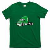 Semi-Truck Cab Green Graphic T-Shirt - Irish Green
