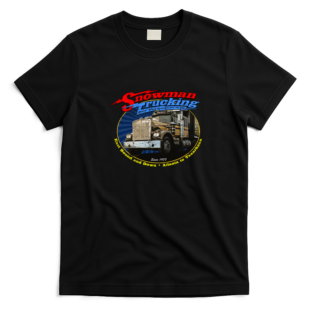 Snowman Trucking Vintage Logo T-Shirt - Black