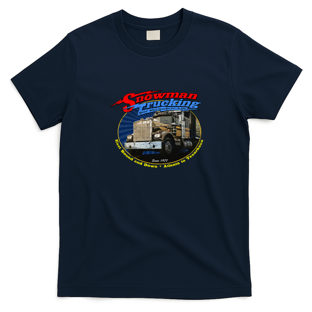 Snowman Trucking Vintage Logo T-Shirt - Navy Blue