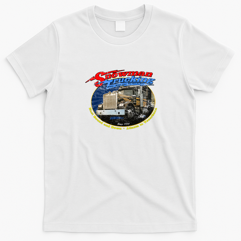 Snowman Trucking Vintage Logo T-Shirt - White