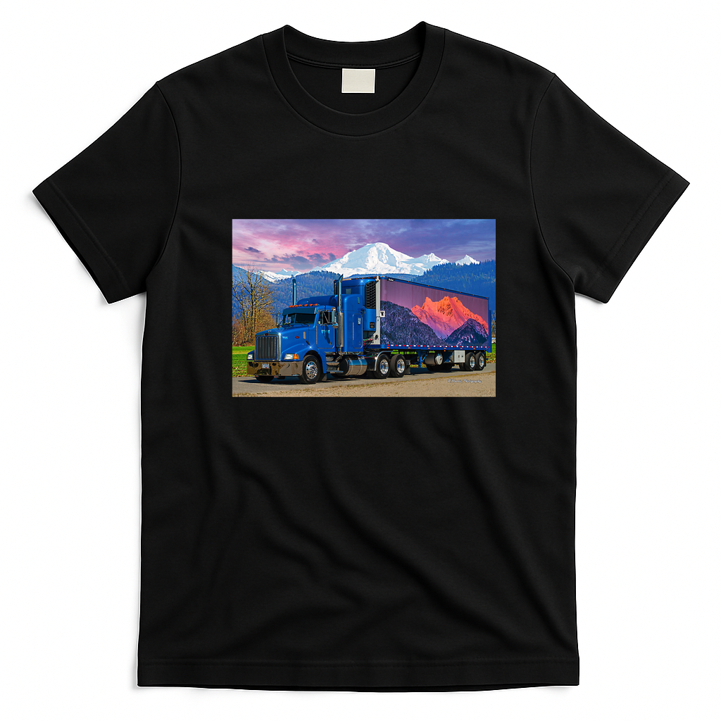 Sunset Trailer Vintage Trucking T-Shirt - Black