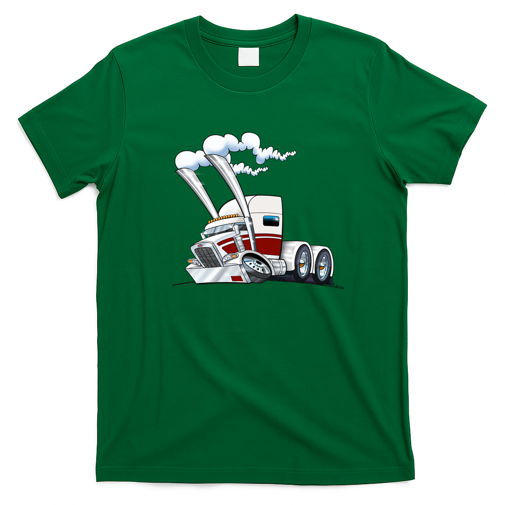 Classic Semi Truck Graphic T-Shirt - Irish Green