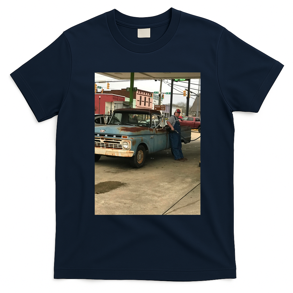 Slick Classic Retro Graphic Tee - Navy Blue