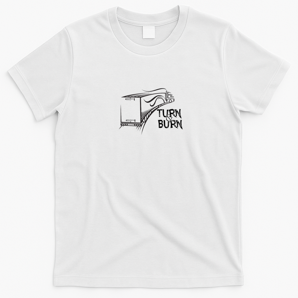 Turn & Burn Vintage Trucker T-Shirt - White