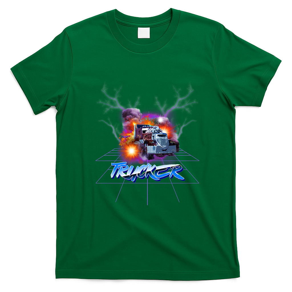 Big Rig Trucker Transport T-Shirt - Irish Green