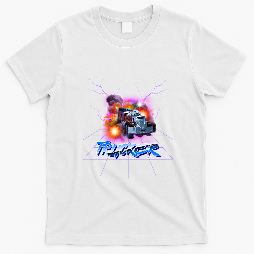 Big Rig Trucker Transport T-Shirt - White
