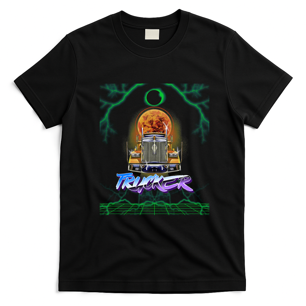 Big Rig Truck Driver Transport Tee - Black