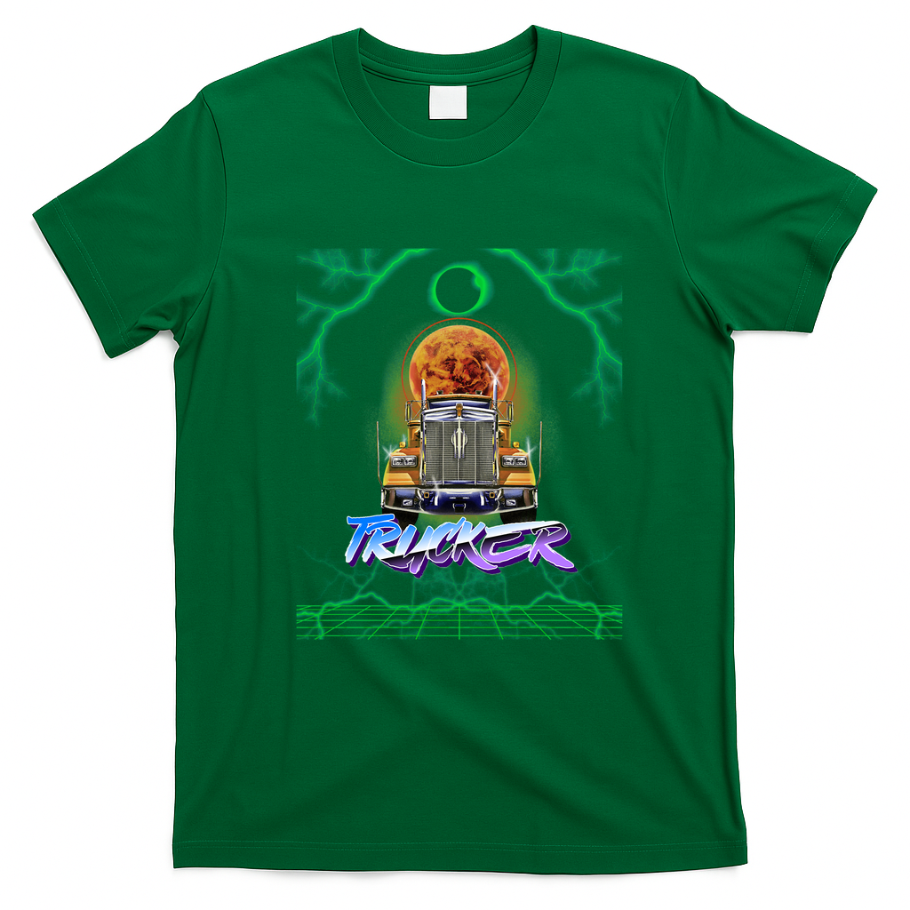 Big Rig Truck Driver Transport Tee - Irish Green