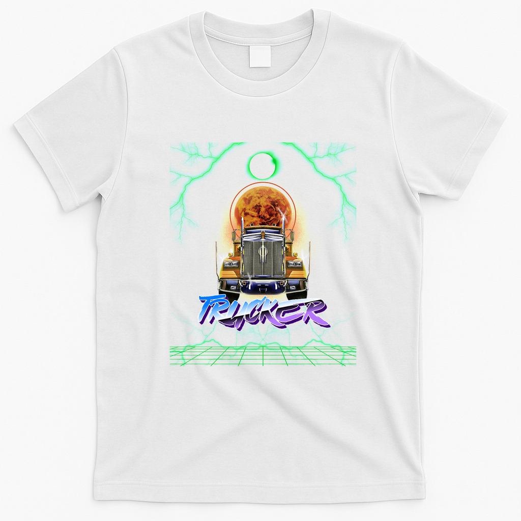 Big Rig Truck Driver Transport Tee - White