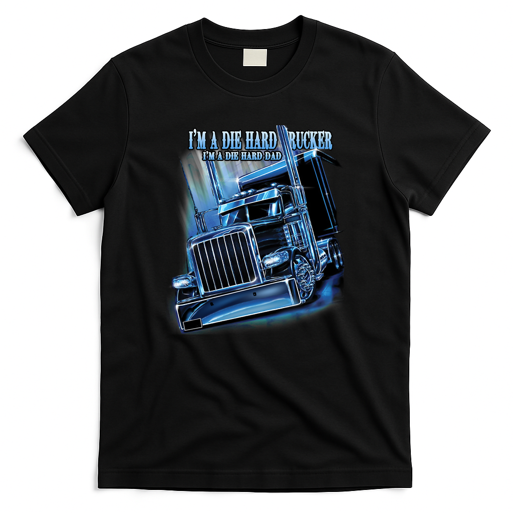 Trucker Dad Vintage Truck T-Shirt - Black