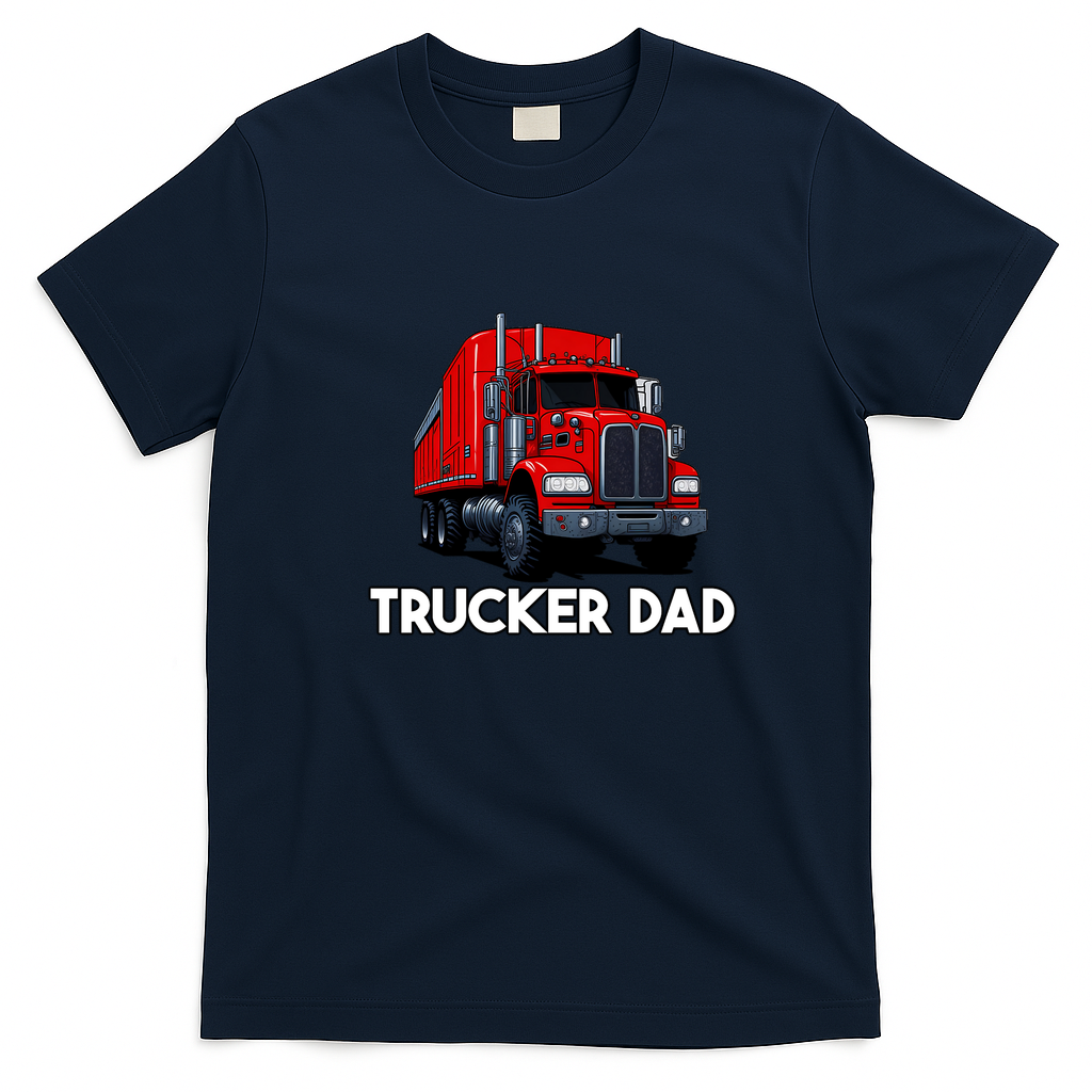Trucker Dad Bold Graphic T-Shirt - Navy Blue