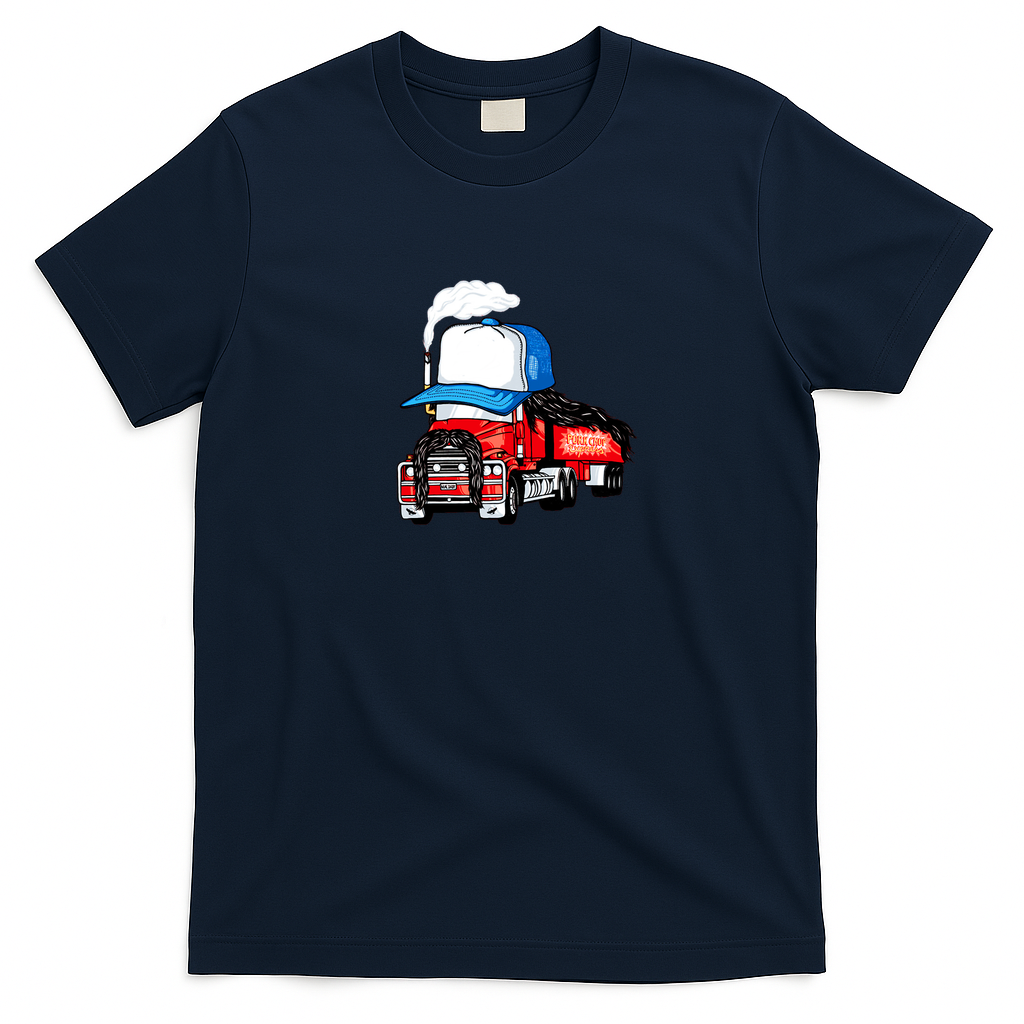 Funny Tractor-Trailer Truck Driver T-Shirt - Navy Blue