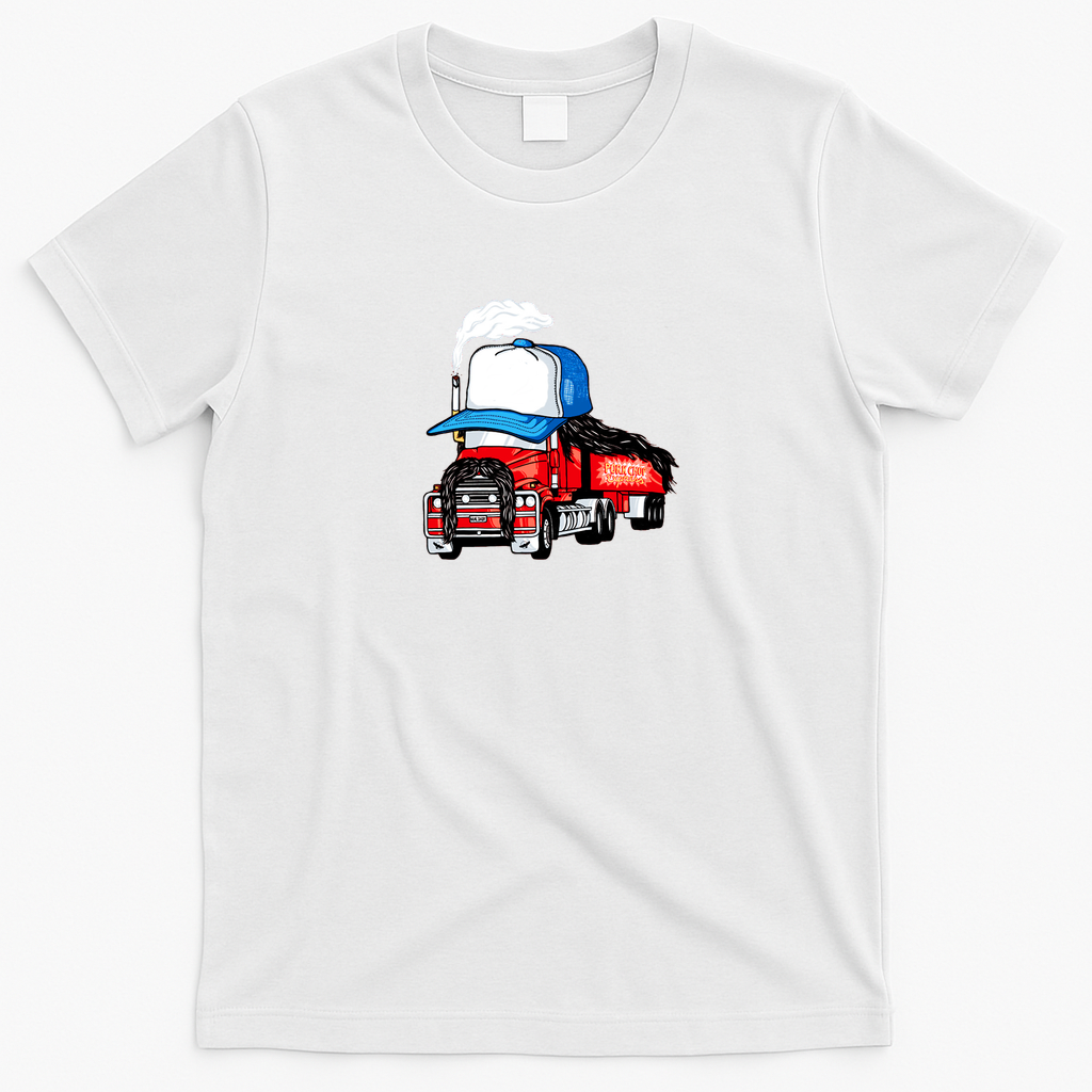 Funny Tractor-Trailer Truck Driver T-Shirt - White