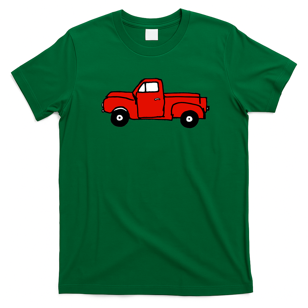 Classic Truck Distressed Graphic Tee - Irish Green