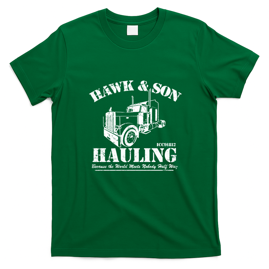 Over The Top Hawk & Son Hauling Retro Graphic Tee - Irish Green