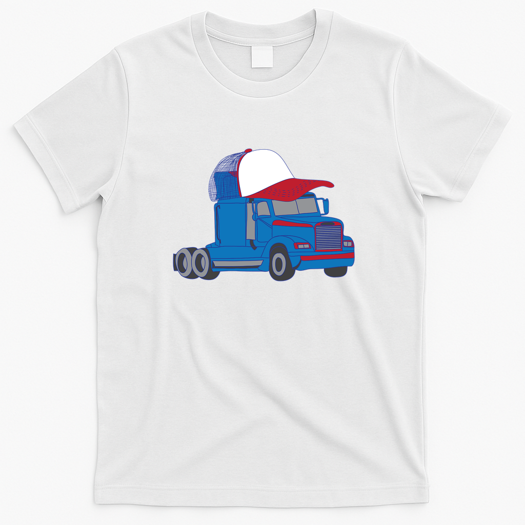 Trucker Hat Classic Trucker T-Shirt - White