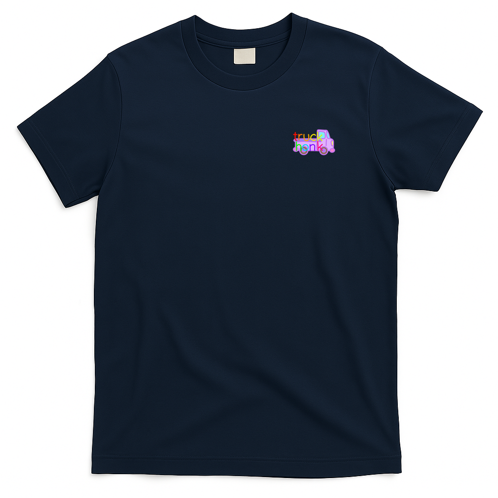 Truck Honk Vintage Graphic Tee - Navy Blue