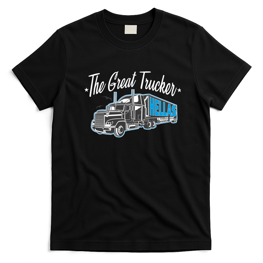 Trucker Hellas Greek Trucking T-Shirt - Black