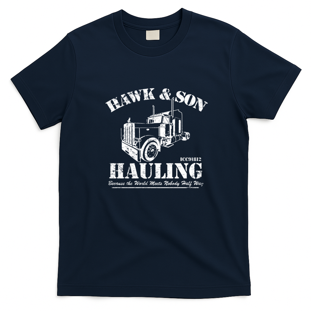 Over The Top Hawk & Son Hauling Vintage T-Shirt - Navy Blue