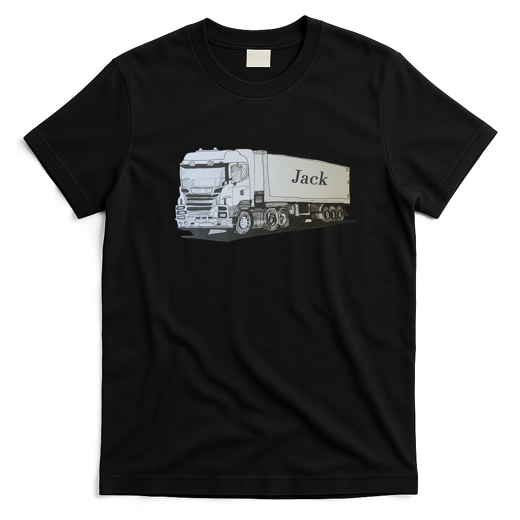 A Truck for Jack Retro Trucker Tee - Black