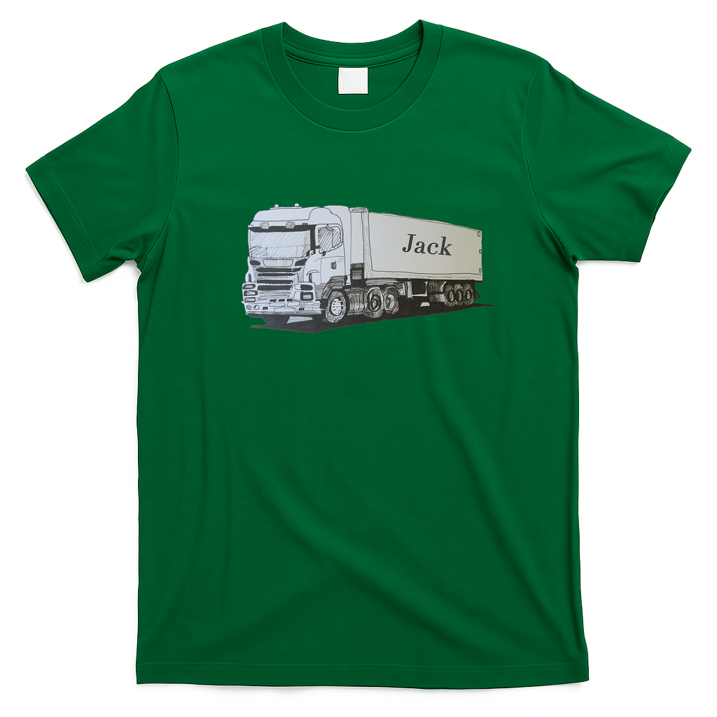 A Truck for Jack Retro Trucker Tee - Irish Green