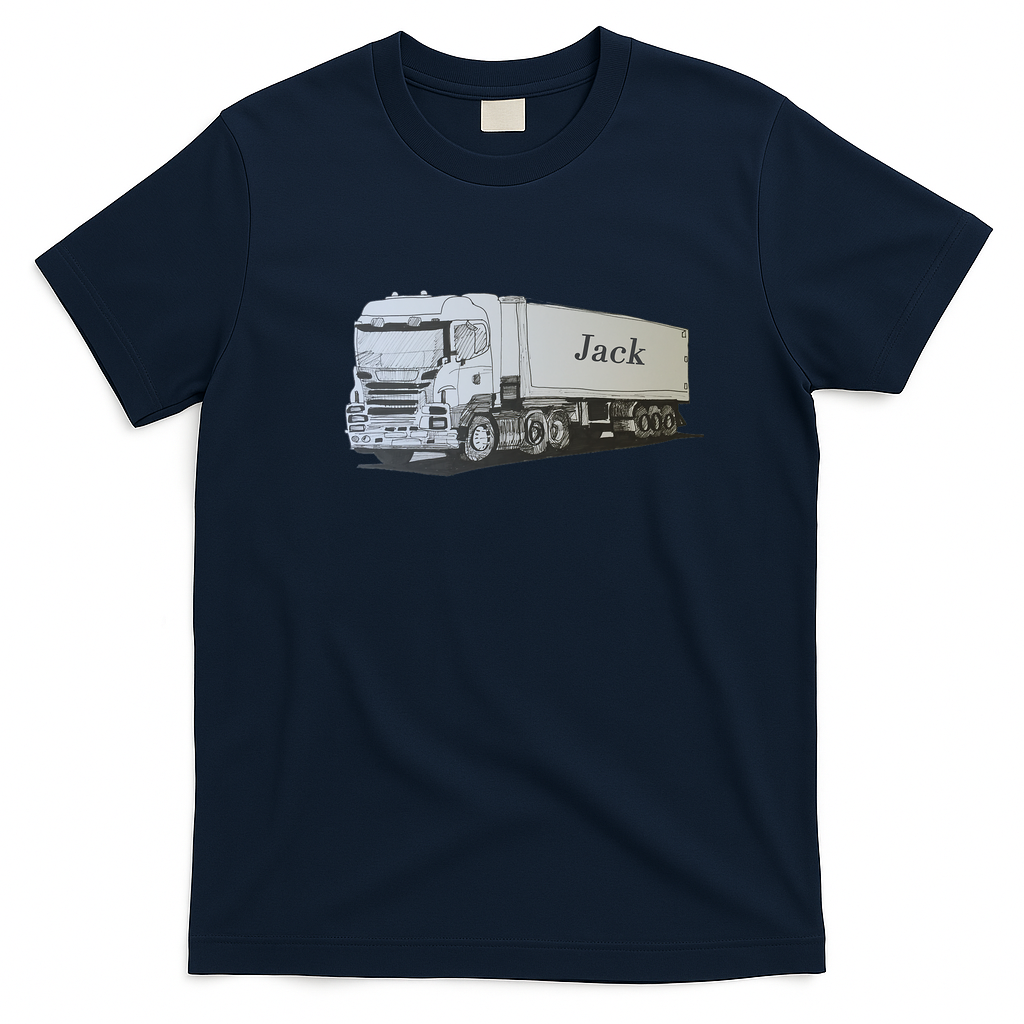 A Truck for Jack Retro Trucker Tee - Navy Blue