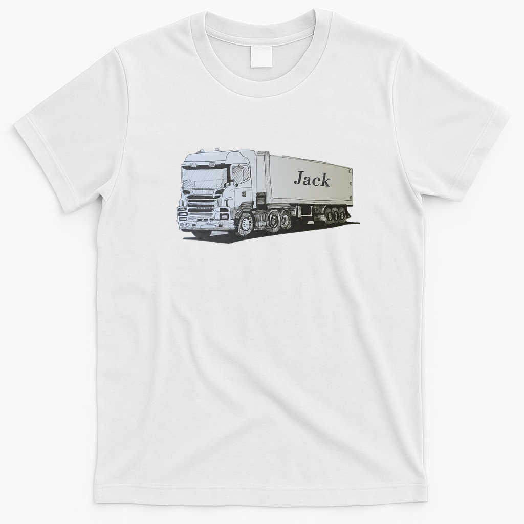 A Truck for Jack Retro Trucker Tee - White