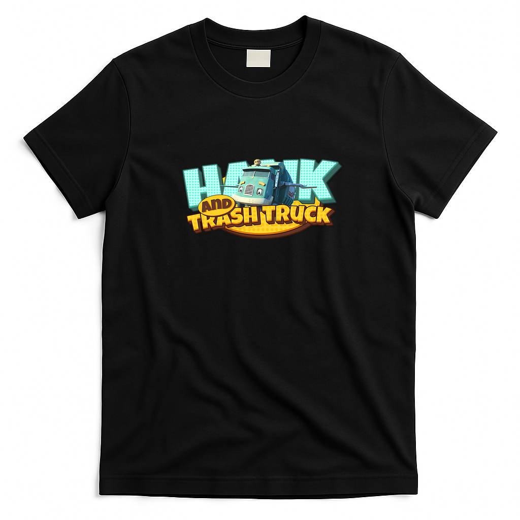 Classic Cartoon Cars Retro Logo T-Shirt - Black